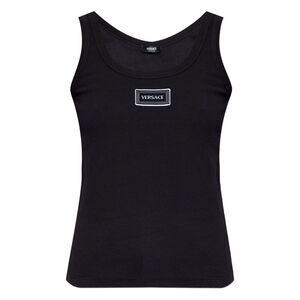 VERSACE Sleek Sleeveless Black Tank Top